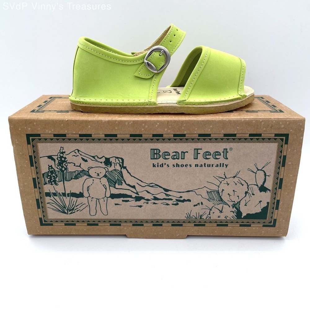 Bear Feet SAN PLM Lime Green Kids Leather Buckle Sandal Shoes Size‎ 11 DSWB